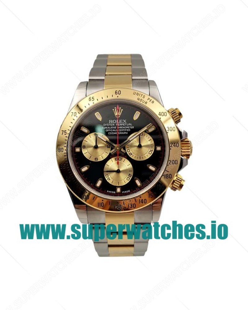 Replica Rolex Cosmograph Daytona 116503 JF Stainless Steel & Yellow Gold Black & Champagne Dial Swiss Valjoux  7750