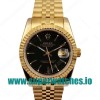 Replica Rolex Datejust 116238 36MM Yellow Gold Black Dial Swiss ETA 2836