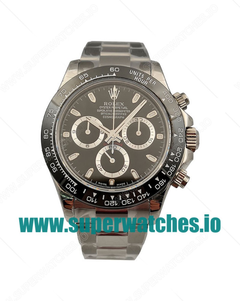 Replica Rolex Daytona Cosmograph 116500LN N Stainless Steel Black Dial Swiss 4130 Run 6@SEC