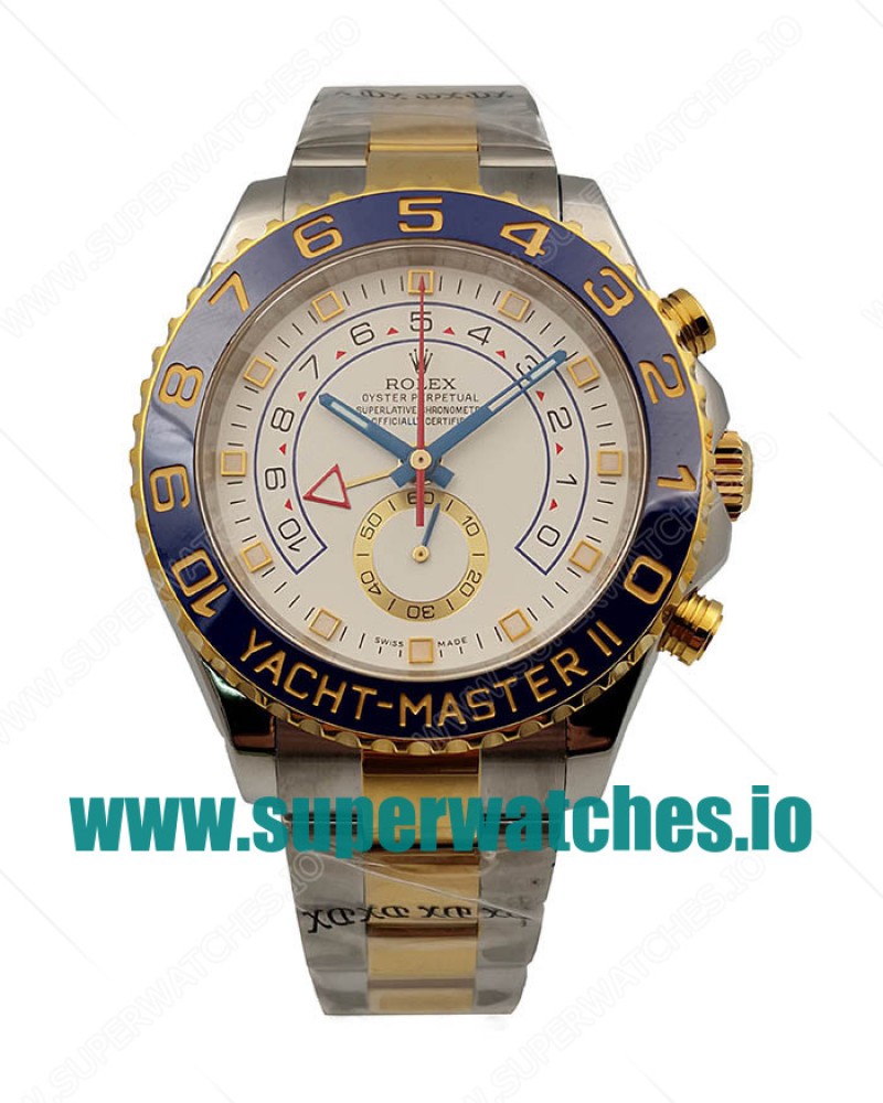  Replica Rolex Yacht-Master II 116681 V5 Stainless Steel & Yellow Gold White Dial Swiss 7750