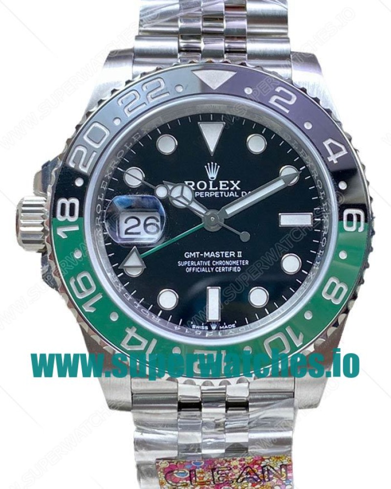 Replica Rolex GMT-Master II 126720VTNR C Factory Stainless Steel Black Dial Swiss 3186