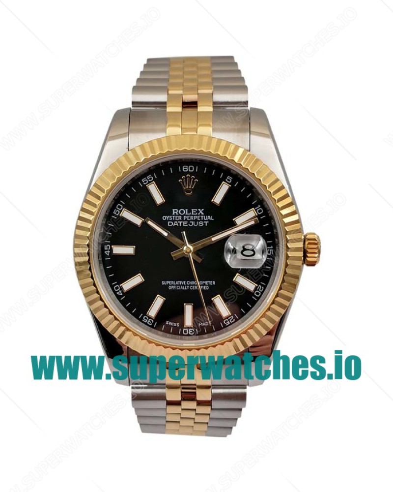 Replica Rolex Datejust II 116333 41MM EW Stainless Steel & Yellow Gold Black Dial Swiss 3235